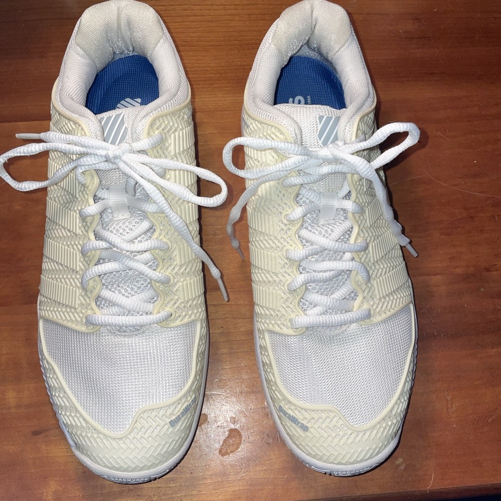 K-Swiss Men's Tennis Shoes White/yellow Size 10 EUC